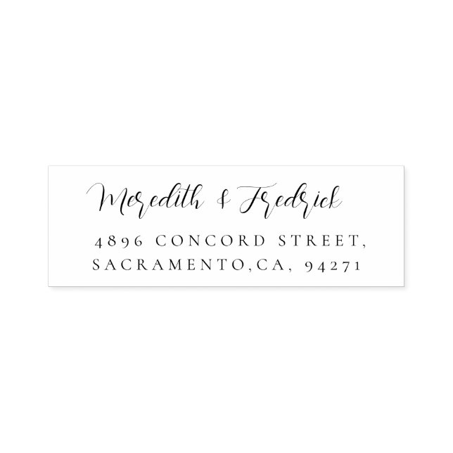 Tampon Auto-encreur Mariage élégant Adresse de retour Script chic (Design)