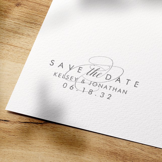 Tampon Auto-encreur Mariage simple et élégant Enregistrer la date (Créateur téléchargé)