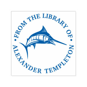 Tampon Auto-encreur Marlin qui saute Bibliothèque nautique océanique N