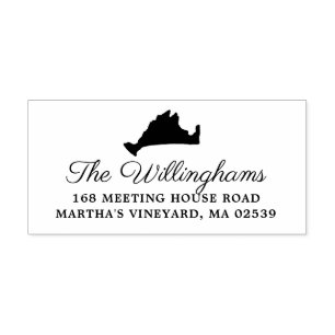 Tampon Auto-encreur Marthas Vineyard Massachusetts Carte Mariage