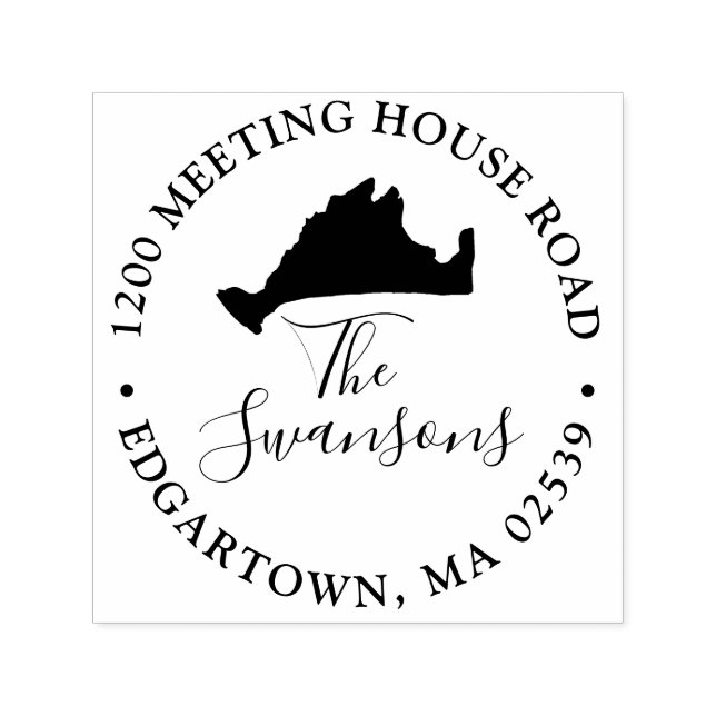 Tampon Auto-encreur Marthas Vineyard Massachusetts Carte Mariage (Design)