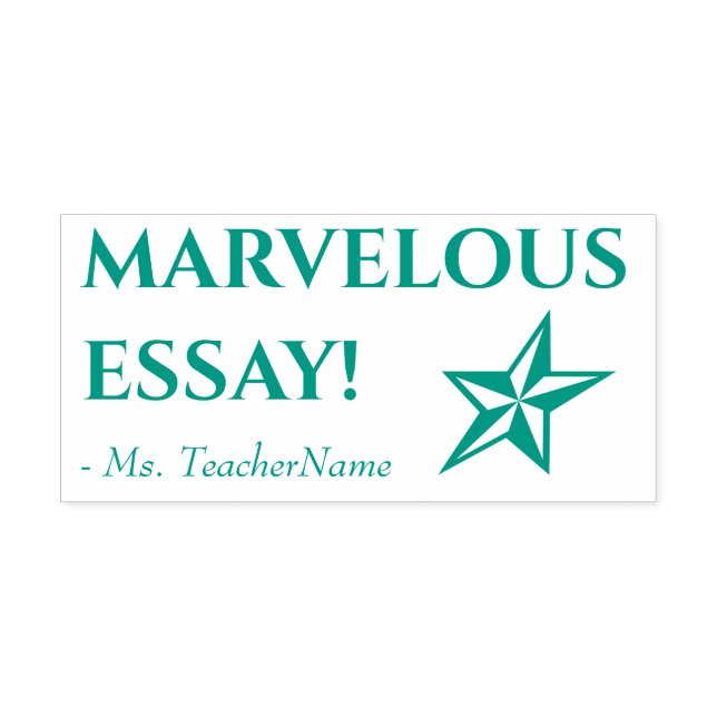 Tampon Auto-encreur "MARVELOUS ESSAY !" + Nom de l'enseignant personna (Design)