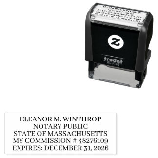 Tampon Auto-encreur Massachusetts Notary Public