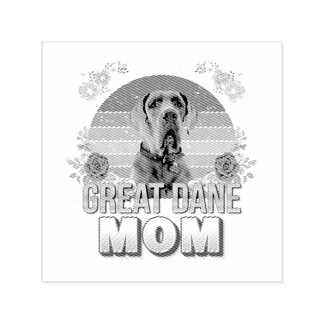 Tampon Auto-encreur meilleure mère de chien jamais grand dane amant fl (Design)