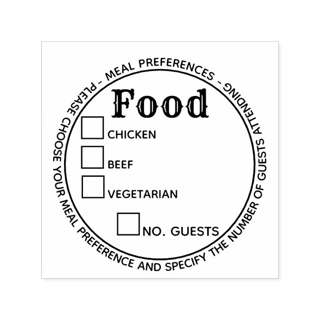 Tampon Auto-encreur Menu repas repas repas repas repas repas fête (Design)
