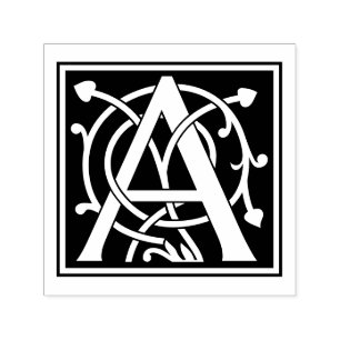 Tampon Auto-encreur Mercer initial monogramme personnalisé