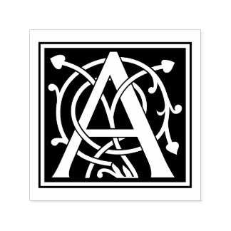 Tampon Auto-encreur Mercer initial monogramme personnalisé