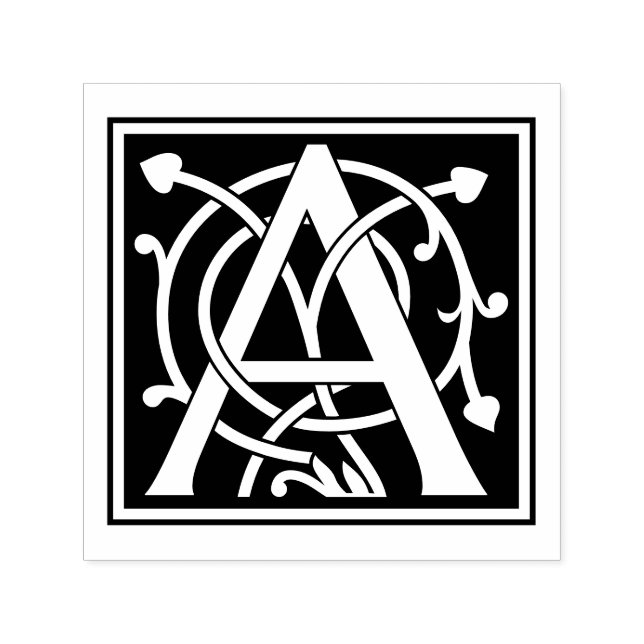 Tampon Auto-encreur Mercer initial monogramme personnalisé (Design)
