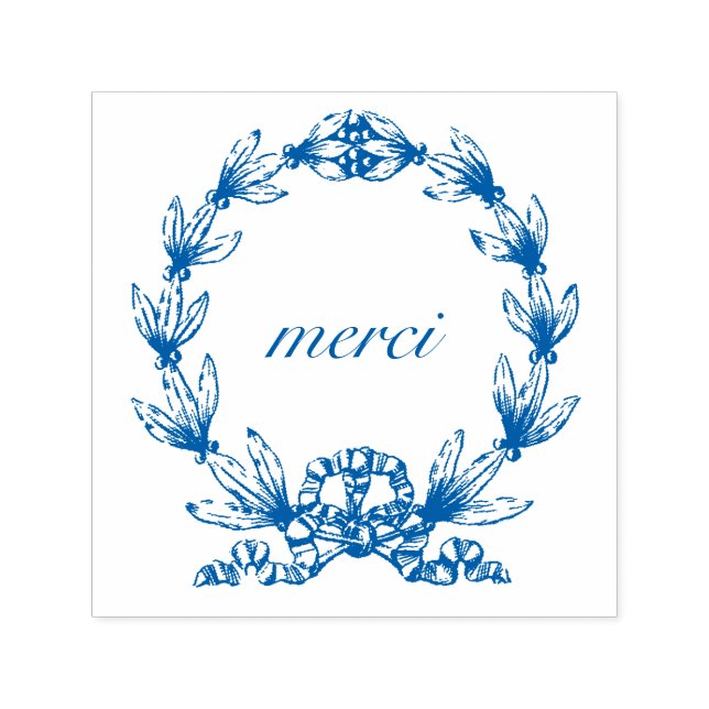 Tampon Auto-encreur "merci" dans Laurel Wreath timbre d'auto-écriture (Design)