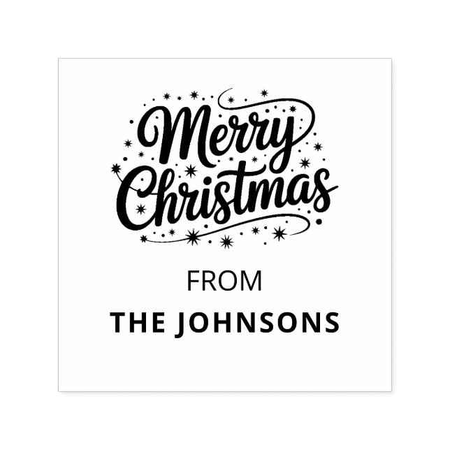 Tampon Auto-encreur Merry Christmas Typography Logo Name (Design)