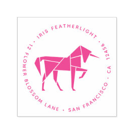 Tampon Auto-encreur Mi-siècle Moderne Unicorne Abstraite Tangram Anima