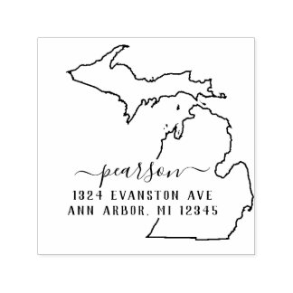 Tampon Auto-encreur Michigan Adresse de retour Timbre auto-allumage