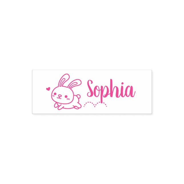 Tampon Auto-encreur Mignonne lapin lapin, Nom des filles (Design)