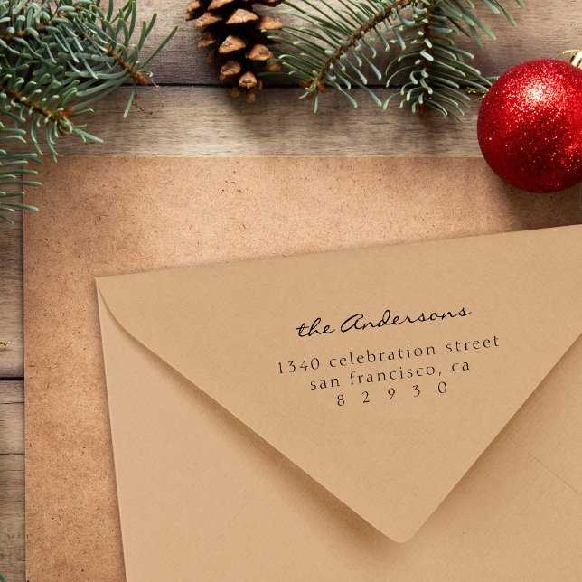 Tampon Auto-encreur Mini-typographie Famille Script Adresse de retour (Créateur téléchargé)