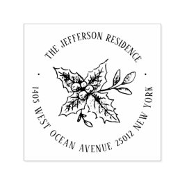 Tampon Auto-encreur Mistletoe de Noël Nom personnalisé Adresse de reto