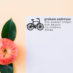 Tampon Auto-encreur Modern Bicycle Nom personnalisé & Adresse officiel
