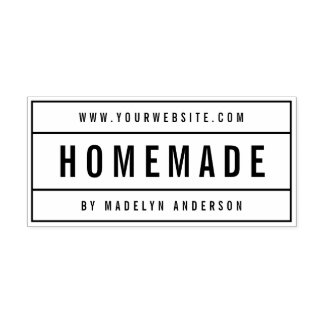 Tampon Auto-encreur Modern Bordered Bold Name Website Homemade