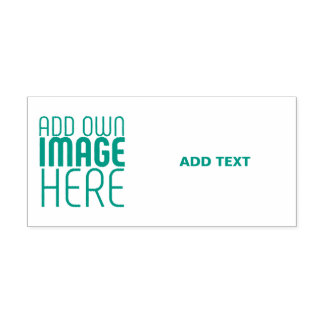 TAMPON AUTO-ENCREUR MODERN EDITABLE IMAGE TEXT TEMPLATE TEAL GREEN