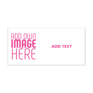 TAMPON AUTO-ENCREUR MODERN EDITABLE WHITE IMAGE TEXT TEMPLATE FUSCHIA