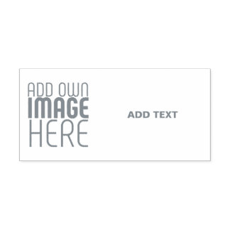 TAMPON AUTO-ENCREUR MODERN EDITABLE WHITE IMAGE TEXT TEMPLATE GRAY