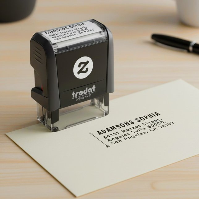 Tampon Auto-encreur Modern Minimalist Personal Name & Address (Modern Sole Proprietor, Minimalist Personal Name & return Address Self inking Stamp)