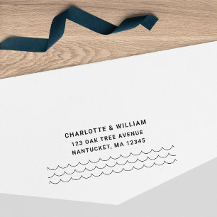 Tampon Auto-encreur Modern Minimalist Waves Adresse de retour