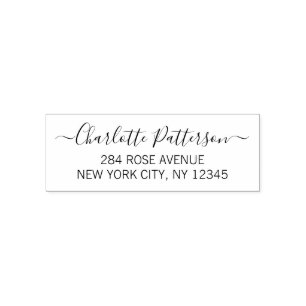 Tampon Auto-encreur Modern Script Professional Adresse de retour perso