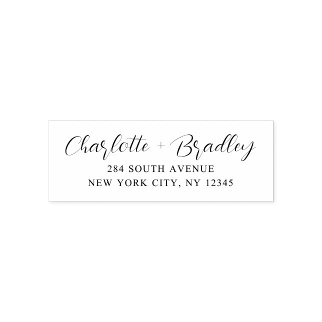 Tampon Auto-encreur Modern Script Professional Adresse de retour perso (Design)