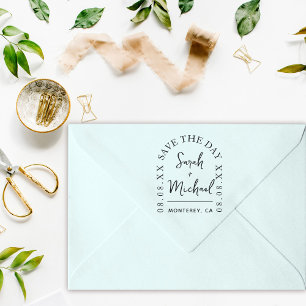 Tampon Auto-encreur Moderne Enregistrer le Timbre pour mariage Date Ti