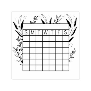 Tampon Auto-encreur Mois Habit Tracker, Timbre Calendrier, journal Rub