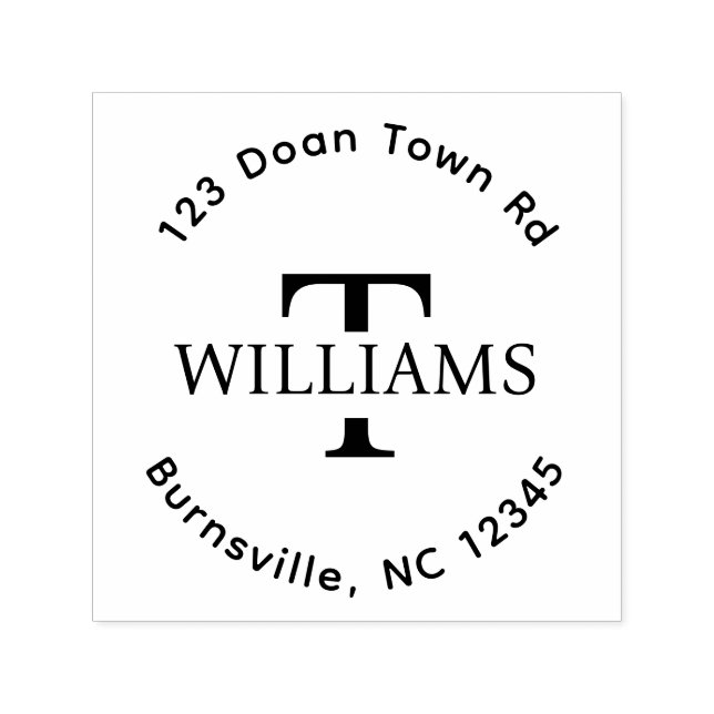 Tampon Auto-encreur Monogramme Auto-Inking Adresse de retour Timbre en (Design)