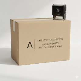 Tampon Auto-encreur Monogramme classique personnalisé Retour simple