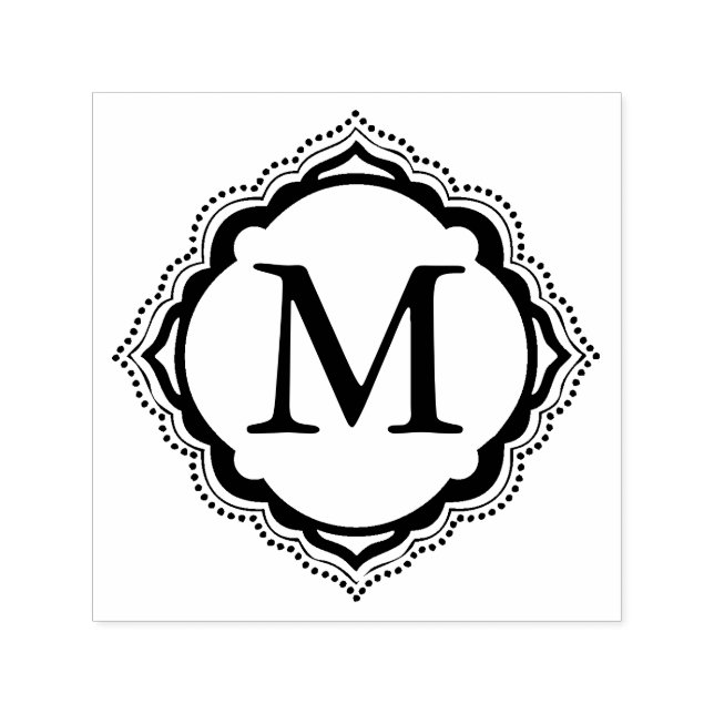 Tampon Auto-encreur Monogramme de carreaux (Design)