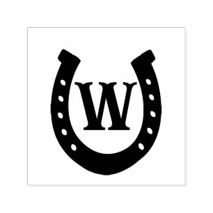 Tampon Auto-encreur Monogramme de fer à cheval occidental rustique