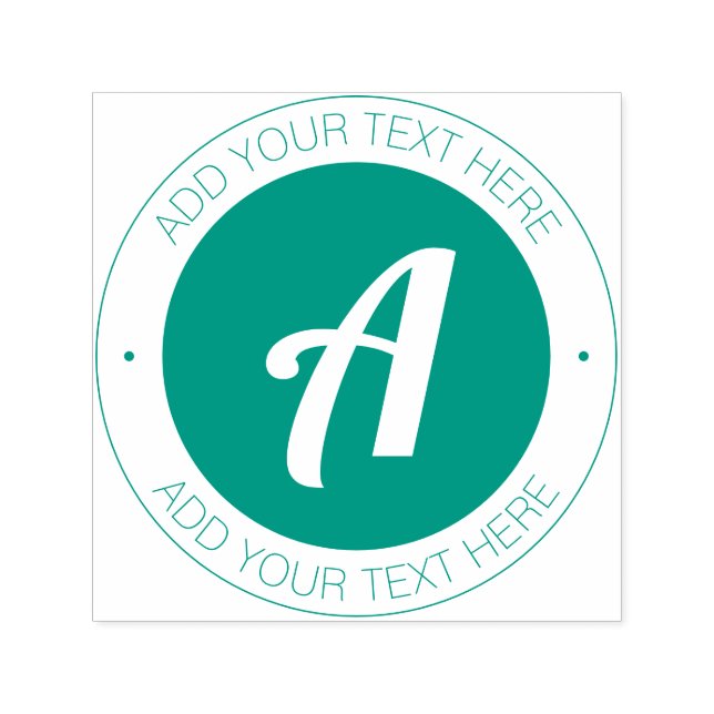 Tampon Auto-encreur Monogramme élégant avec texte ou Ajouter un logo (Design)