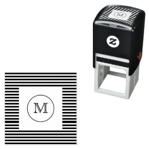 Tampon Auto-encreur Monogramme Grandes noires et blanches