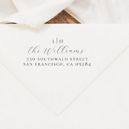 Tampon Auto-encreur Monogramme mariage | Nom de famille et adresse de