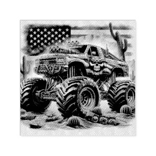 TAMPON AUTO-ENCREUR  MONSTER CAMION AUTO-INKING