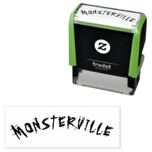 TAMPON AUTO-ENCREUR  " MONSTERVILLE " HALLOWEEN HORROR AMUSANT MONSTER 