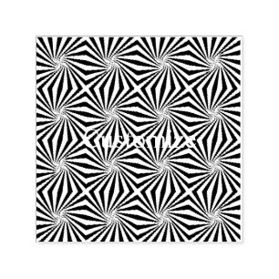 Tampon Auto-encreur Motif rayonnant noir blanc Thunder_Cove