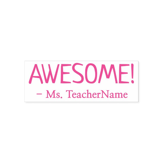 Tampon Auto-encreur Motivation "AWESOME !" + Nom Tutor Timbre en caout (Design)