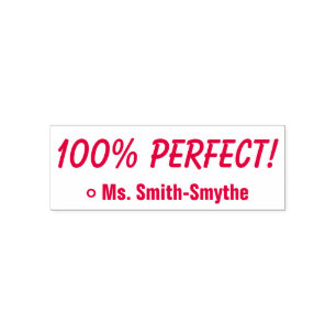 Tampon Auto-encreur Motivation de "100% PARFAIT !" + Nom du Tuteur per