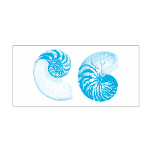 TAMPON AUTO-ENCREUR  NAUTILUS SEASHELL RUBBER STAMP