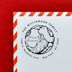 Tampon Auto-encreur Noël vintage Père Noël Adresse de retour