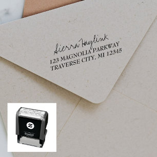 Tampon Auto-encreur Nom complet Fancy Return Address Self-inking Timbr