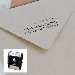 Tampon Auto-encreur Nom complet Fancy Return Address Self-inking Timbr