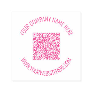Tampon Auto-encreur Nom de code QR personnalisé Site Web Ecran rond