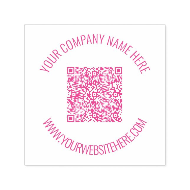 Tampon Auto-encreur Nom de code QR personnalisé Site Web Ecran rond (Design)