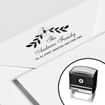 Nom de famille floral élégant feuille