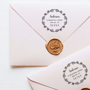 Tampon Auto-encreur Nom de la couronne botanique Retour Adresse Greene